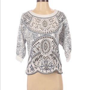 Anthropologie Mauve Eyelet Lace Top Small